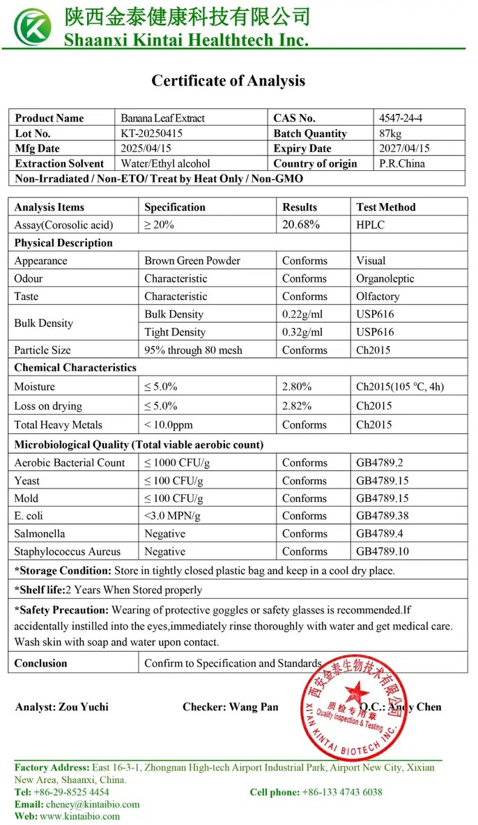 KINTAI Corosolic Acid COA KINTAI Corosolic Acid COA